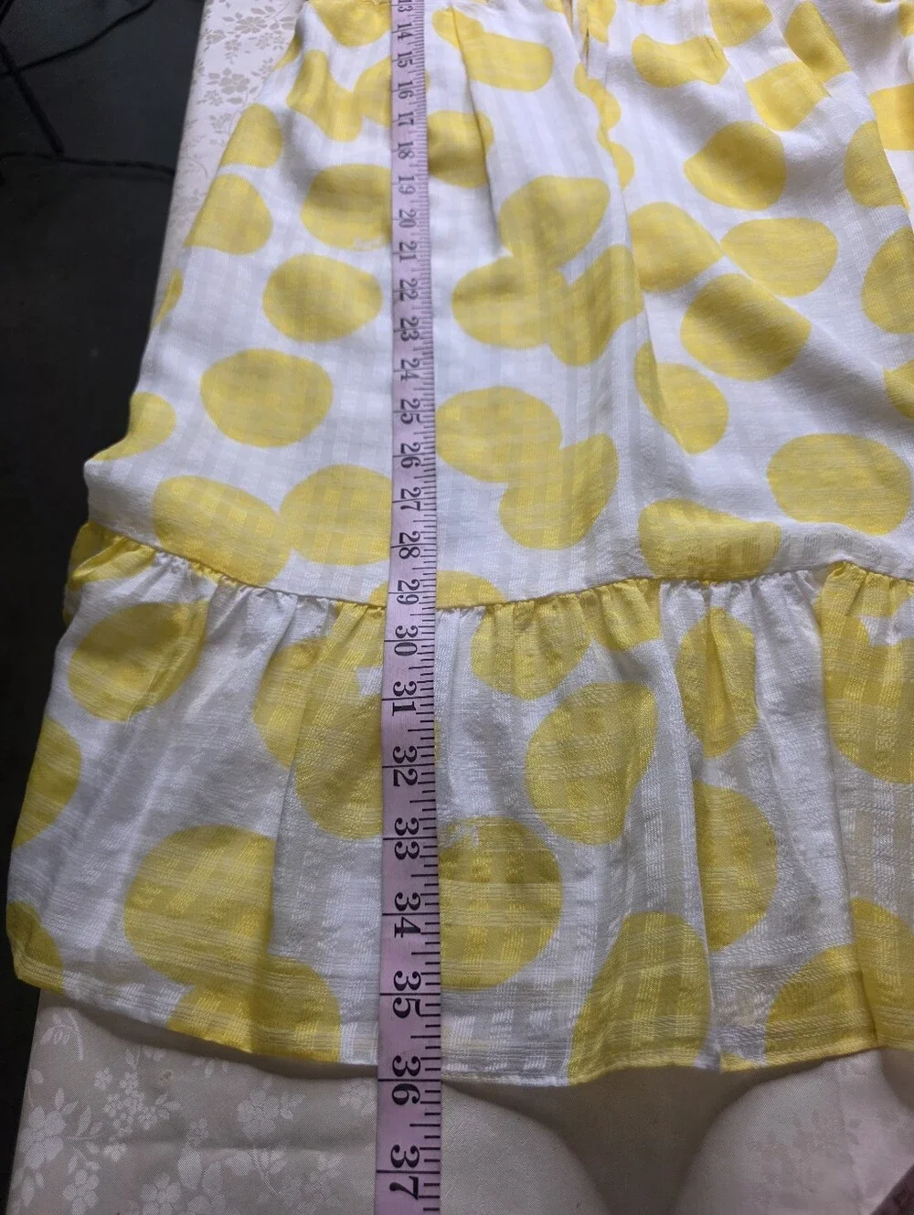 Lilly Pulitzer Silk Cotton Yellow Polka Dot Ruffle Halter Dress Size 4 - Picture 11 of 14